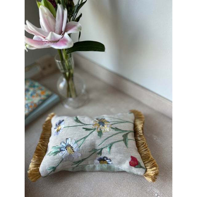 Traditional Lavender Scented Accent Pillow in Nina Campbell and Scalamandre Textiles For Sale - Image 3 of 4