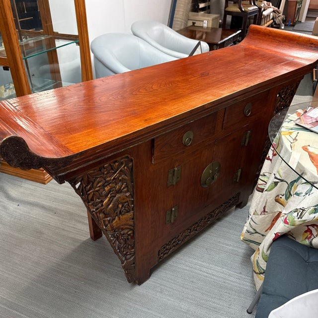 Wood Antique Chinese Tongzhi Style Altar Cabinet For Sale - Image 7 of 12