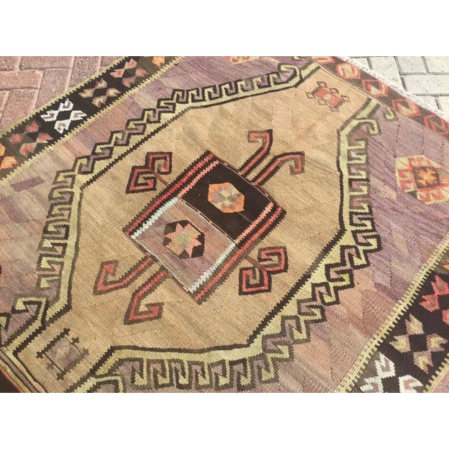 Rare Find - Eastern Turkish Oversized Vintage Kilim - 59" X 161" For Sale - Image 9 of 11
