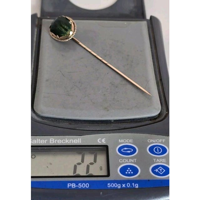 Antique Egyptian Revival Victorian 9ct Gold Scarab Beetle Pin For Sale - Image 18 of 18