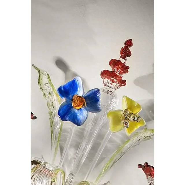 Early 21st Century Venetian Floreal Multicolor Cà Rezzonico Murano Glass Wall Sconce by Simoeng For Sale - Image 5 of 8