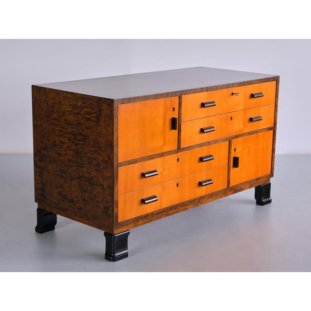 Mid-Century Modern Sideboards in Elm and Birch by Axel Larsson for SMF Bodafors, Sweden, 1940s, Set of 2 For Sale - Image 3 of 17