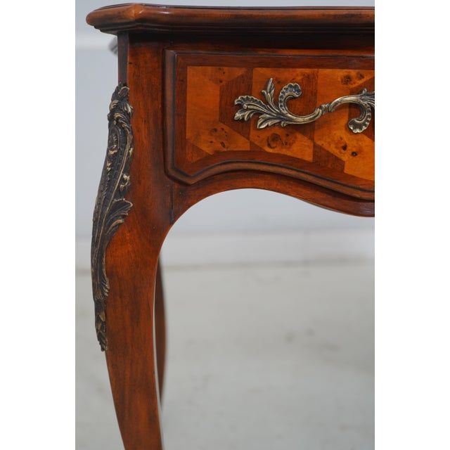 Theodore Alexander French Leather Top Fame Table Desk For Sale - Image 9 of 18