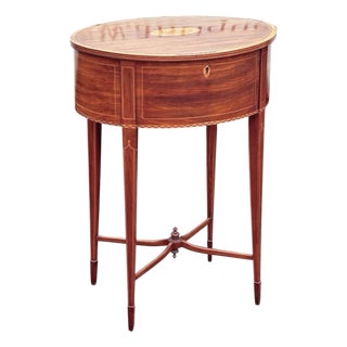 Sheraton Revival Inlaid Satinwood Side Table For Sale