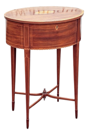 Sheraton Revival Inlaid Satinwood Side Table