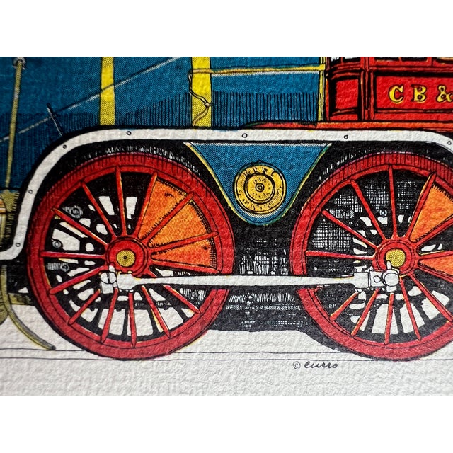 1950s Evelyn Cuero "The Lonsdale" Early American Locomotive Print For Sale - Image 4 of 7