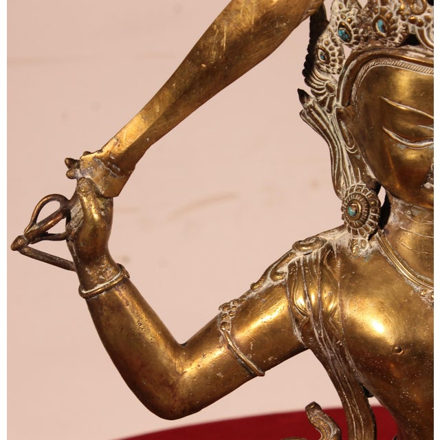 Unknown, Bodhisattva Manjushri, 1800s, Bronze For Sale - Image 3 of 15
