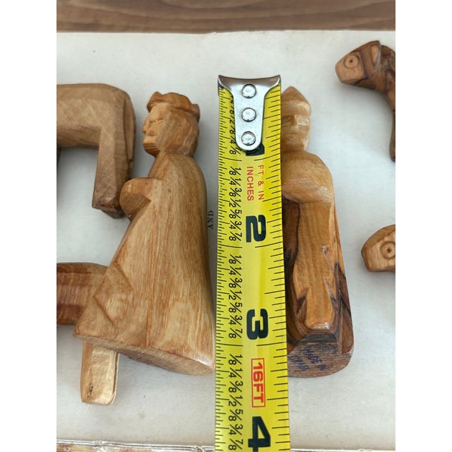 Religious Vintage Hand-Carved Olive Wood Nativity Set – Made in Israel, Holy Land For Sale - Image 3 of 3