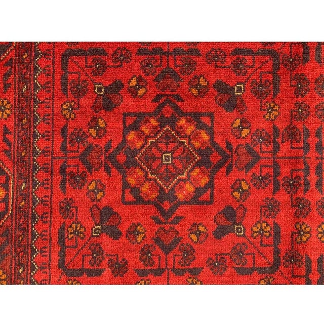 Fine Quality Hand Knotted Afghan Khal Muhammadi Wool Area Rug 6.7 X 4.11 Ft For Sale - Image 9 of 11