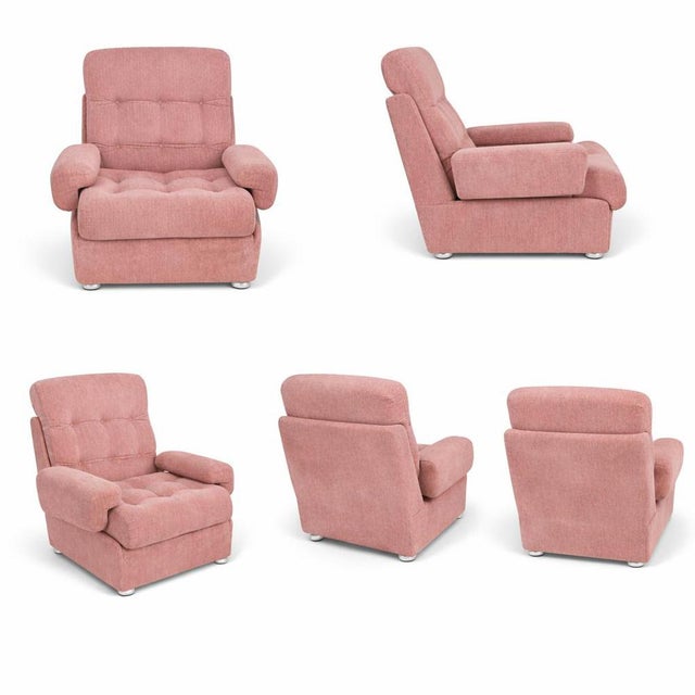 Contemporary Mid-Century Dusty Pink Modular Sofa Armchair from Heals For Sale - Image 3 of 4