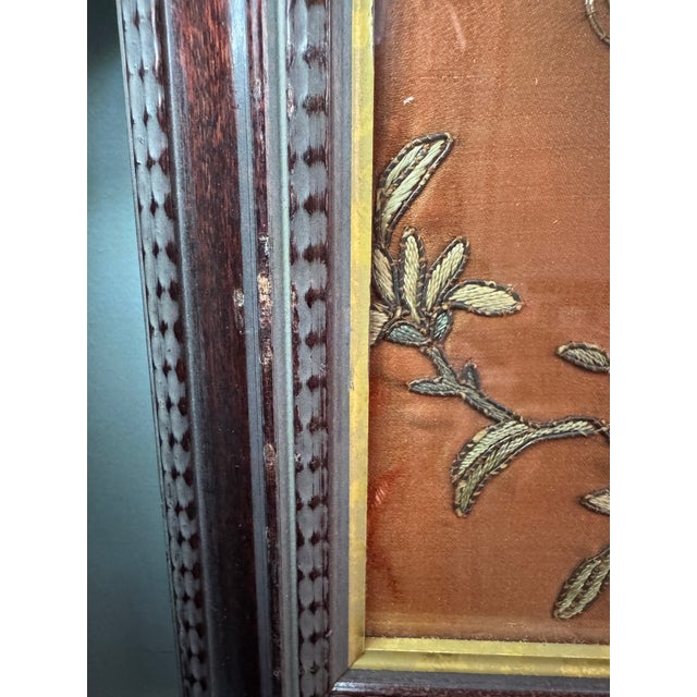 Late Qing Dynasty Silk & Gold Couchwork Panel: The Sanxing Deities, C. 1890 For Sale - Image 10 of 11