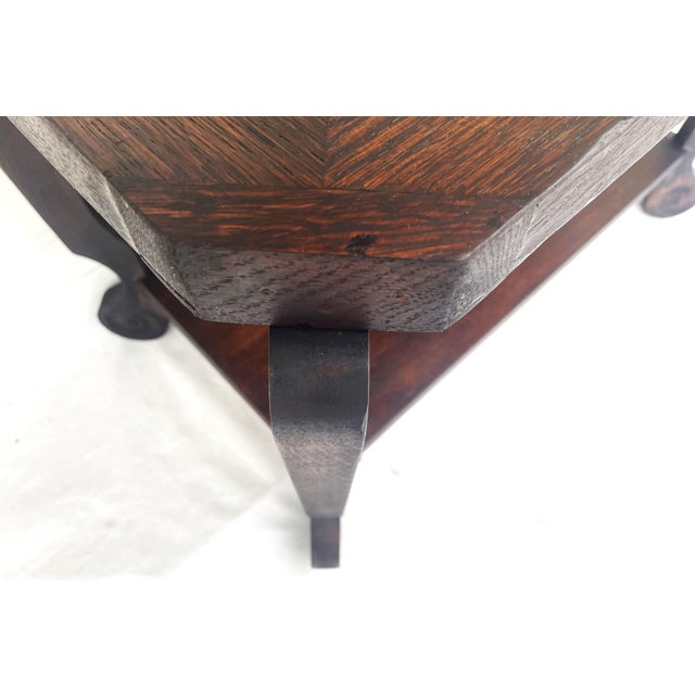 Brown Art Deco Style Side Table in Natural Oak, 1950s For Sale - Image 8 of 18