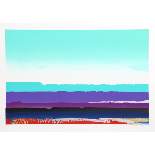 Joseph Grippi, Green Sky, Abstract Landscape Monoprint For Sale