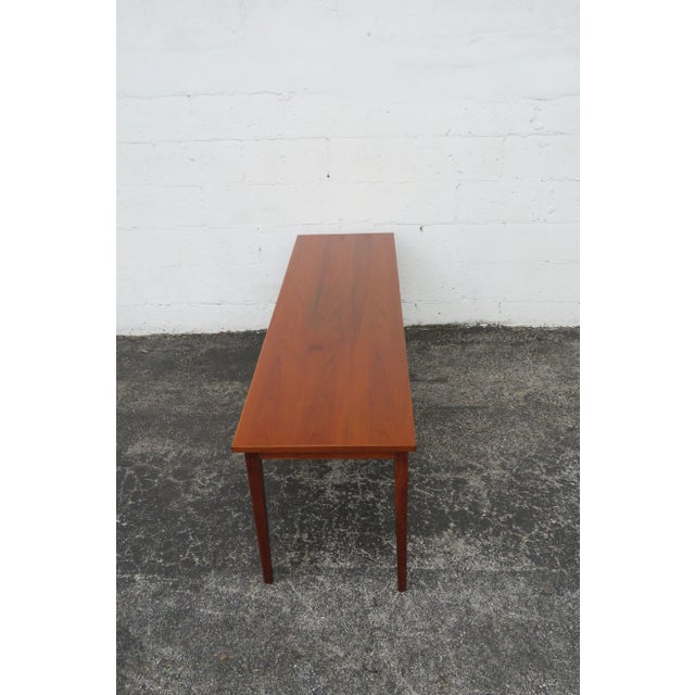C F Danish Modern Long Tall Coffee Table Low Console For Sale - Image 9 of 12