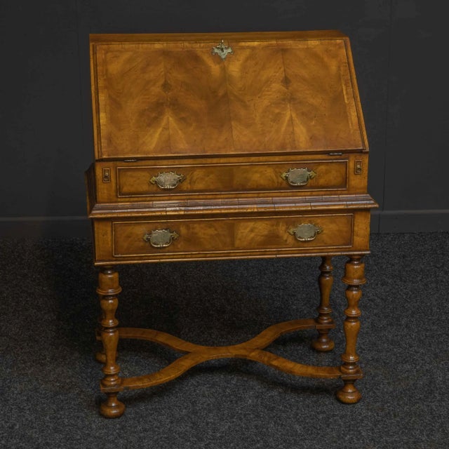 Antique William and Mary Style Walnut Secretaire For Sale - Image 9 of 15