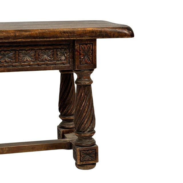 Wabi-Sabi Table with Turned Legs, 1940s For Sale - Image 4 of 11