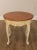 High Quality Round Cherry Wood Side Table Carved Cream Painted Base