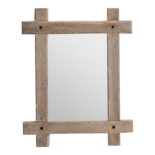 19th Century France Antique White Wood Mirror For Sale