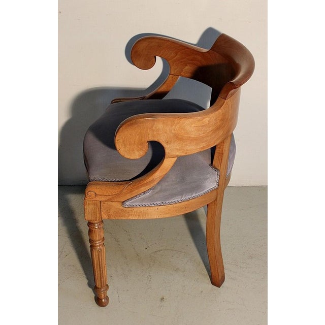 Louis Philippe Blond Walnut Office Chair, Late 19th Century For Sale - Image 3 of 16