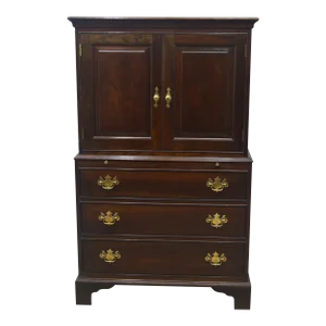 Stickley Solid Cherry Chippendale Chest Wardrobe