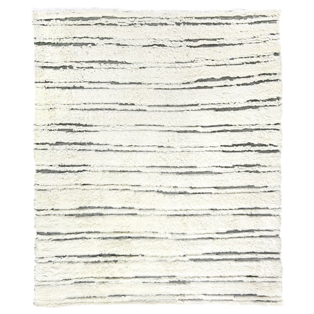 Ivory Weighton Ivory/Dark Gray Hand knotted Wool Area Rug - 12'x15' For Sale - Image 8 of 8