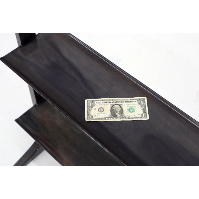 Wood Mid 20th Century Two-Tier Custom Height Gloss Finish Free Standing Shelf For Sale - Image 7 of 9