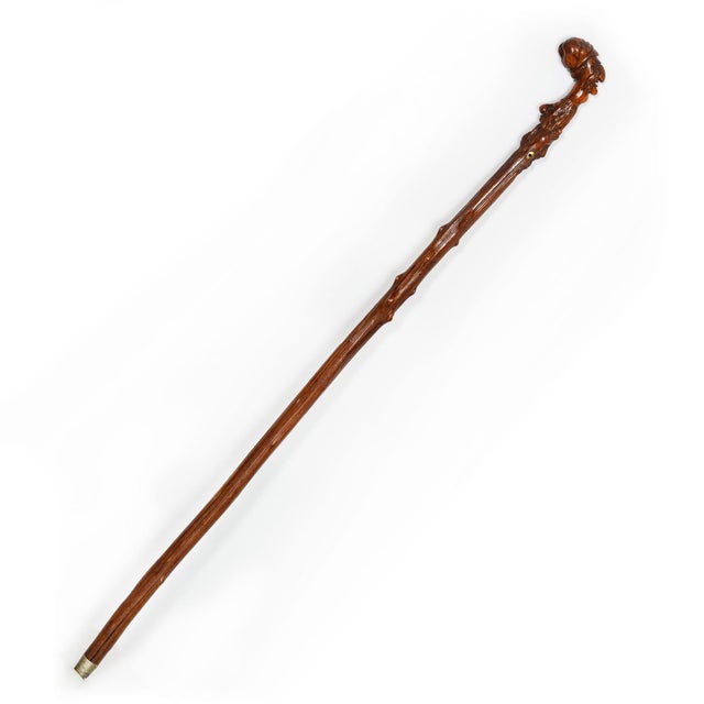 Early 20th Century Early 20th Century Antique Folk Art Carved Walking Stick Whistle Cane For Sale - Image 5 of 18