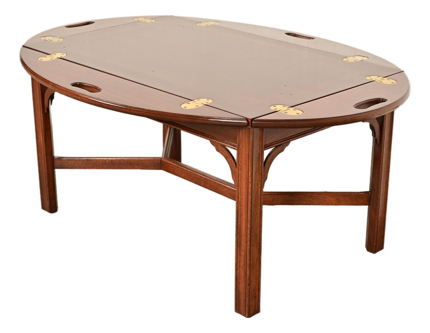 Henkel Harris Georgian Carved Mahogany Butler's Coffee Table
