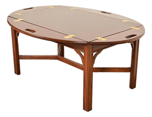 Henkel Harris Georgian Carved Mahogany Butler's Coffee Table