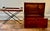 A distinctive campaign-style portable writing chest raised on its original folding stand. Crafted in warm-toned wood with...