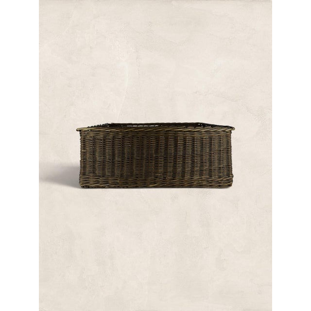 1920s Large Antique French Woven Willow Storage Basket For Sale - Image 5 of 5