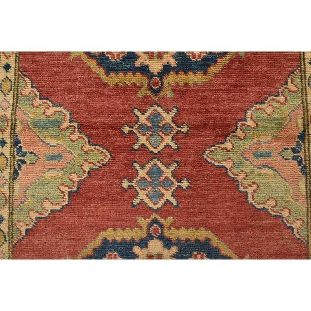 Red Kazak Runner 2’9” X 13’2” Red Wool Tribal Hand-Knotted Oriental Rug For Sale - Image 8 of 12