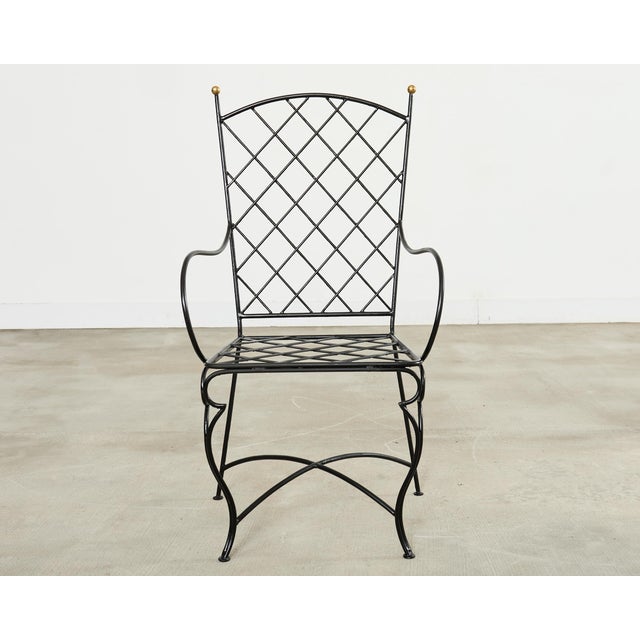 Set of Six Mario Papperzini Style Iron Garden Dining Chairs For Sale - Image 10 of 18