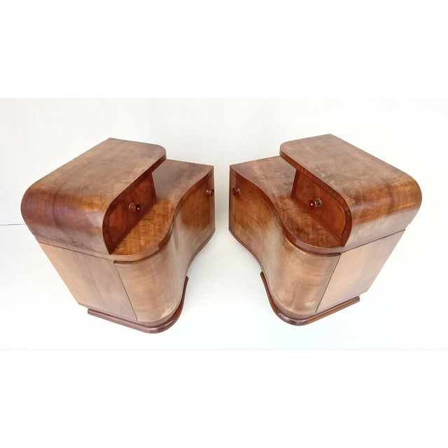 1940s Art Deco Bedside Tables by Jindřich Halabala for Up Závody, 1940s, Set of 2 For Sale - Image 5 of 14