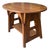1910s Limbert Mission Oak Oval Library Table With Cut Outs Arts & Crafts For Sale