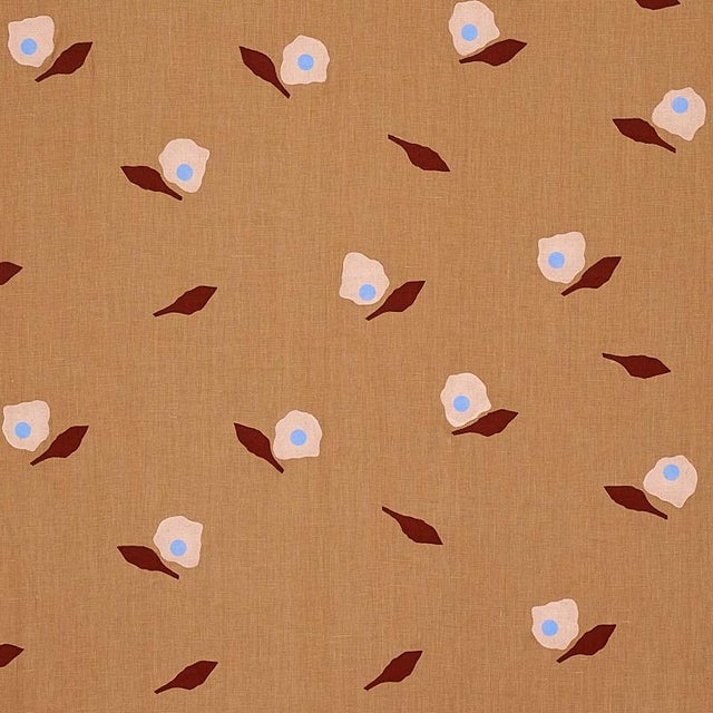 Schumacher Sample - Schumacher X Caroline Z Hurley Aquinnah Hand Block Fabric in Camel For Sale - Image 4 of 4