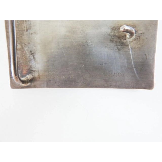 Mid-Century Modern Vintage Handmade Sterling Silver Bear Belt Buckle Artist Studio For Sale - Image 3 of 3