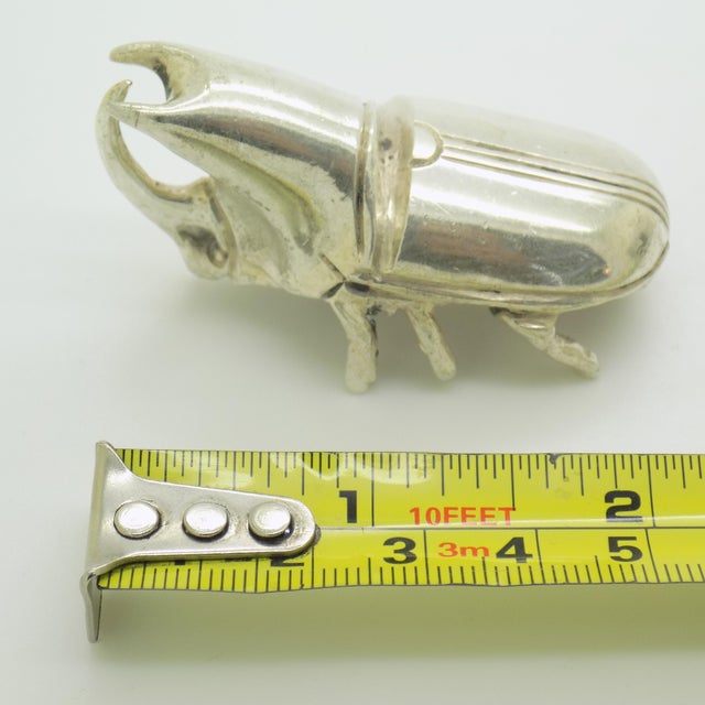 Vintage Italian Silver 800 Hercules Beetle Figurine, Milan, 1940s For Sale - Image 14 of 15