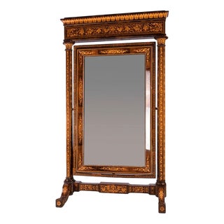 Italian Inlaid Psyche Mirror, Northern Italy, 1830 For Sale