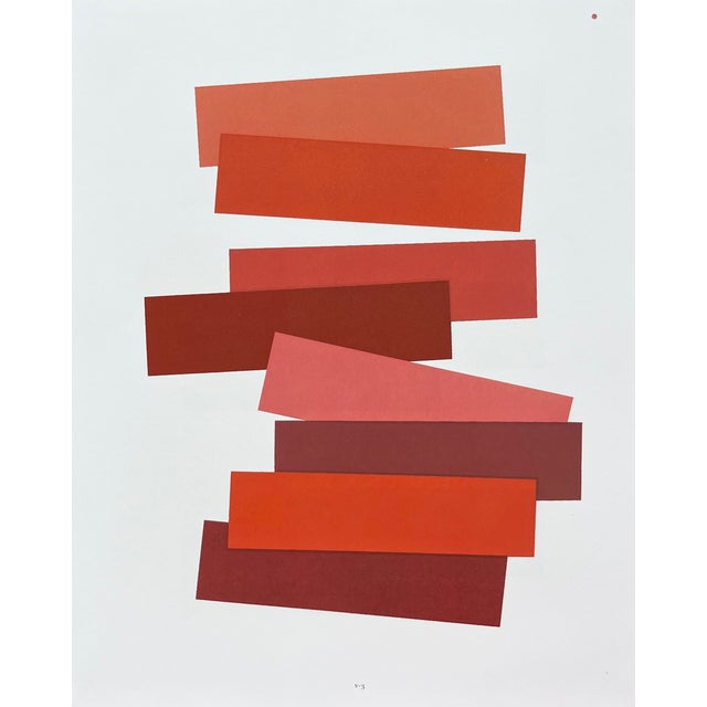 Artist: Josef Albers Country: Germany-USA Title: Plate V-3-Red Paper Size: 13.50 x 10.50 inches on Munken Print Cream...