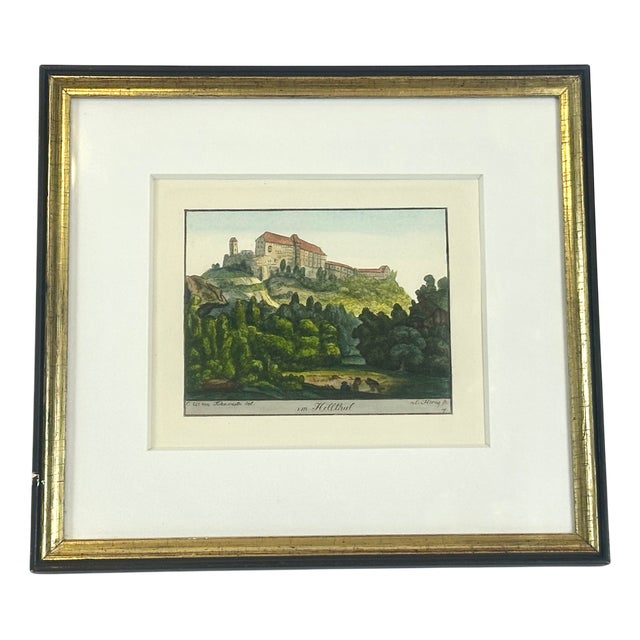 Konrad Horny after Carl Wolff, Todenwarth, Im Helltal, Color Etching on Paper, 18th Century, Framed For Sale