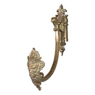Antique Brass Wall Hook, 1900 For Sale