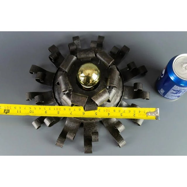 Vintage Austrian Wrought Iron Ceiling Lamp by Josef Schmirler For Sale - Image 12 of 18