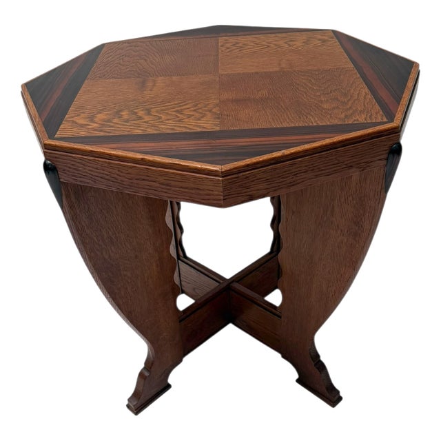 Art Deco Amsterdamse School Coffee Table in Oak, 1920s For Sale