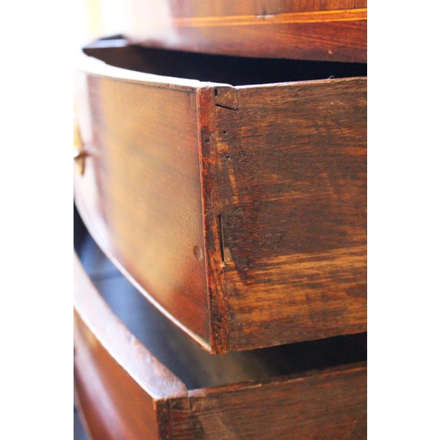 Late 18th Century English George III Period Bowfront Chest of Drawers For Sale - Image 14 of 15