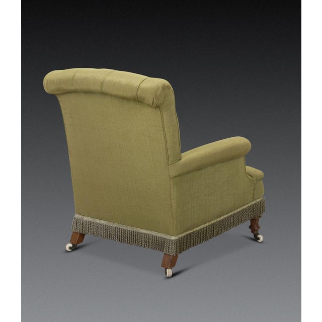 Antique Upholstered Easy Lounge Chair, 1860 For Sale - Image 4 of 10