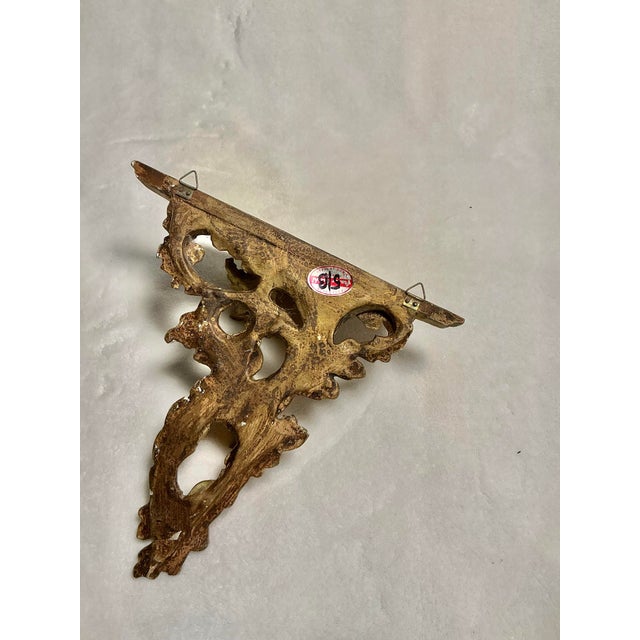 Italian Gold Gilt Carved Wood Wall Shelf by Franco Tacchi, Early 20th Century For Sale - Image 10 of 11