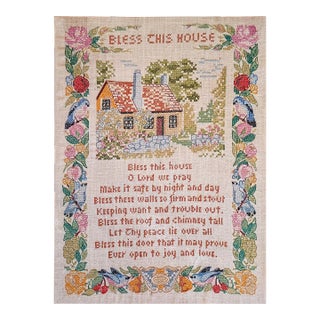 Vintage Cross Stitch House Blessing For Sale