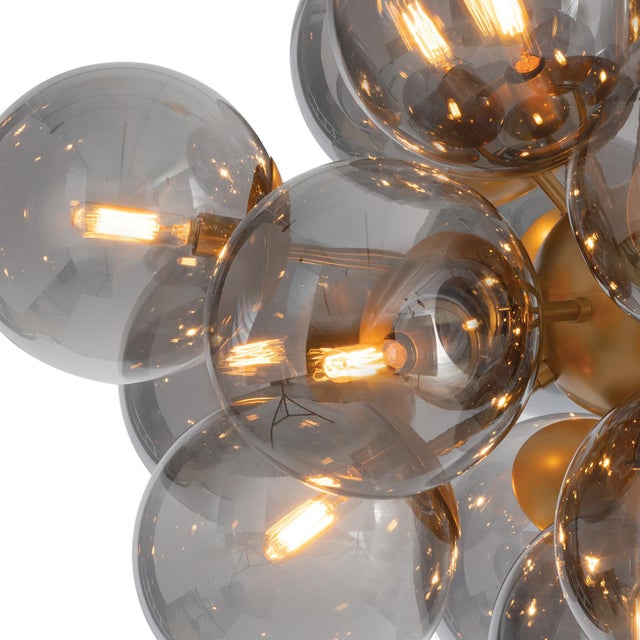 Regina Andrew Shine Globe Chandelier, Natural Brass with Smoke Glass For Sale In Detroit - Image 6 of 9