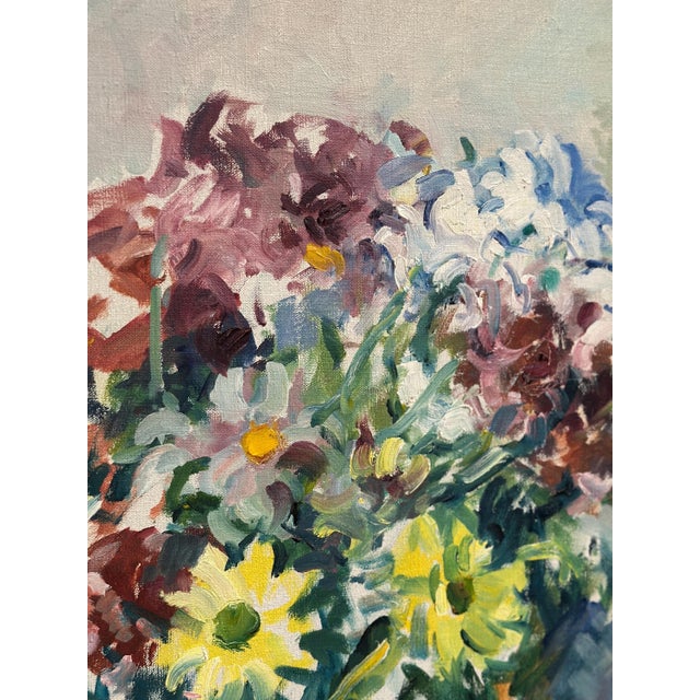 Jan Sonne, Still Life with Flowers in Vase, 1980, Oil on Canvas, Framed For Sale - Image 18 of 18